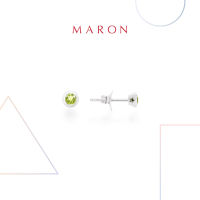 MARON✨ [ของแท้] ต่างหูเสริมดวง ต่างหูพลอยแท้ เงินแท้ แถมฟรี ผ้าเช็ดเครื่องประดับ มีใบรับประกัน พร้อมกล่อง พร้อมส่ง I My DAYS Stud Earrings with Peridot