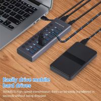 Extensor Hub USB 3 0 Extender Splitter USBC Switch on Off USB3 Powered Multi-ports Multiple Socket Multi-hub with Power Adapter