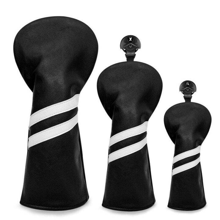 simple-stripes-golf-club-cover-headcovers-for-driver-fairway-woods-hybrid-waterproof-pu-leather-soft-protector-durable-covers