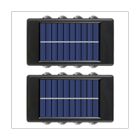 8 LED Solar Wall Lamp Outdoor Waterproof Up &amp; Down Luminous Lighting Garden Solar Lights Stairs Fence Sunlight Lamp