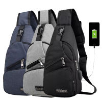 3PCLot Mens Crossbody Chest Bags USB Charging Headphone Plug Designer Messenger Oxford Shoulder Bag Diagonal Package Designer