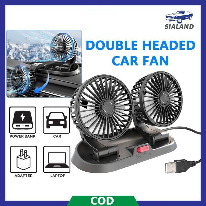 Mini USB Car Fan 2 Speeds Electric Cooling Fan Air Conditioning Truck