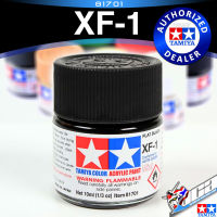 TAMIYA 81701 XF-1 XF1 FLAT BLACK MATT MATTE สีดำด้าน ACRYLIC PAINT MINI COLOR 10ML สีอะครีลิกสำหรับพลาสติก โมเดล VCA GUNDAM