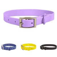 Rubber Macaron purple Dog Collar Adjustable Chest Strap Dog Rope big Dog waterproof Collar colorful strap any size