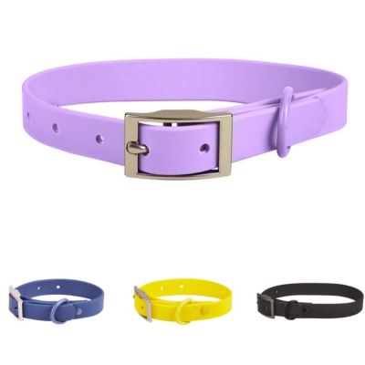 【YF】 Rubber Macaron purple Dog Collar Adjustable Chest Strap Rope big waterproof colorful strap any size