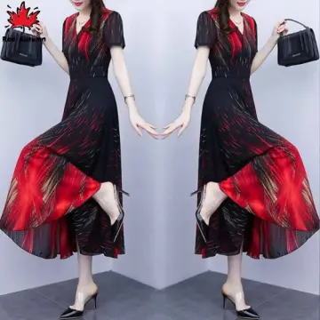 Red clearance autumn dress