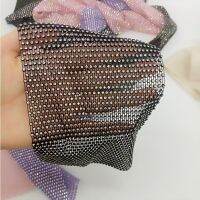 【CW】 1yard 32x33 Row Fishing Net Stone Rhinestone Connection Fabric 2022 Ins Hot Designer Arm Fake Sleeves