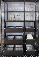 ตู้เก็บชามเอนกประสงค์ ขนาด120ซม โครงสร้างอลูมิเนียม ทนทานแข็งแรงกันน้ำ เลือกสีและวัสดุใด้ ผลิตตามขนาดพื้นที่ใช้งาน