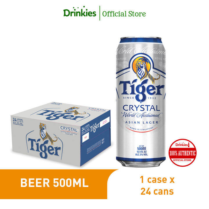Tiger Crystal Beer 500mL Can 24Pack [Pure Malt Lager] Lazada PH