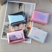 QianXing Shop Women Short Small Wallet Purse Ladies Leather Folding Card Card Holder Laser Colorful Purses