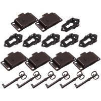 6 Sets Vintage Lock and Key Decorative for Furniture Cabinet Cupboard Jewelry Box Drawer Locks Latches