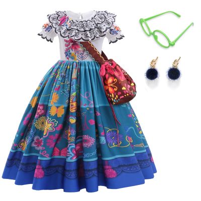 〖jeansame dress〗 KidsCostume ForChristmas ชุดราตรี2022 Encanto Madrigal MirabelFor เด็ก39; SDress