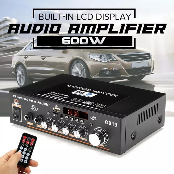 Amplifier With Bluetooth】Original 600W 220V/12V Protable Amplifier Mini  HiFi Stereo Audio Power amplifier bluetooth