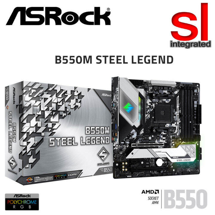 ASRock B550M Steel Legend AM4 Micro ATX Motherboard With AMD