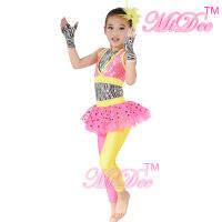 MiDee Jazz Dance Outfits Leotards Ballet Black Dots Skirt-Tights Ze Leotard