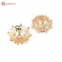 【YF】☎☾☊  6PCS 14MM Gold Color Plated Beads Caps Tassel Diy Jewelry Accessories