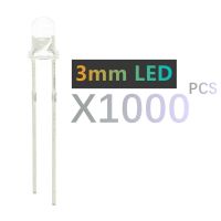 1000pcs 3mm led white/blue/red/yellow/green light bulbs / 3MM White Colour LED emitting diode F5mm White LED(baifabai) Electrical Circuitry Parts