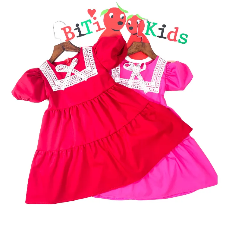 Váy trẻ em, đầm bé gái, từ 0-8 tuổi (8-35kg) tuổi màu đỏ và hồng ...