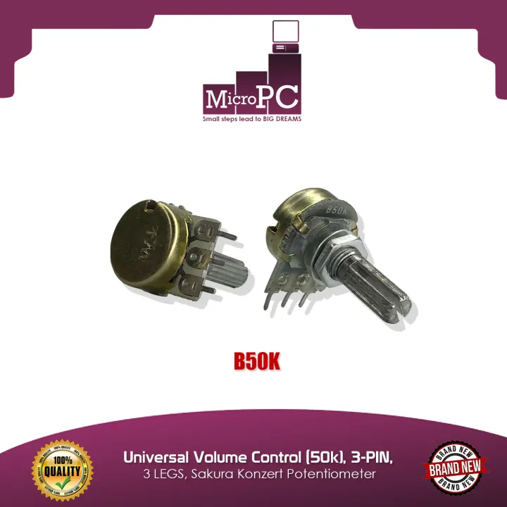 Universal Volume Control (50k), 3PIN, 3 LEGS, Sakura Konzert