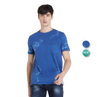 DAVIE JONES เสื้อยืดมัดย้อม พิมพ์ลาย สีน้ำเงิน สีเขียว Tie-Dye Print T-Shirt in blue green WA0070BL GR