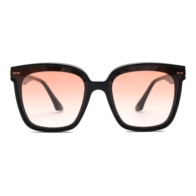 Uv 400 protective square shape TR90 polarized sunglasses black frame gradual pink lens color PS56003 C3