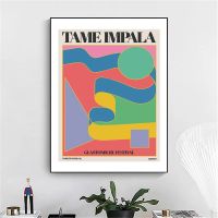 Retro Tame Impala At Glastonbury กิ๊กผ้าใบวาดภาพวินเทจโปสเตอร์ที่มีสีสันรูปภาพศิลปะผนังโปสเตอร์แต่งบ้านสำหรับห้องนั่งเล่น