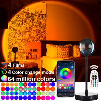 64 Million Colors Sunset Projector Lamp Night Light For Living Room,Bar,Cafe Bedroom Decoration,Meditation,Yoga,Photographic