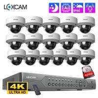 LOXCAM 16CH H.265บันทึกไมโครโฟนกล้องวงจรปิด4K ระบบกล้องวงจรปิด48V POE 8MP กล้อง Vandalproof Dome กล้อง IP โฮมวิดีโอชุดเฝ้าระวัง