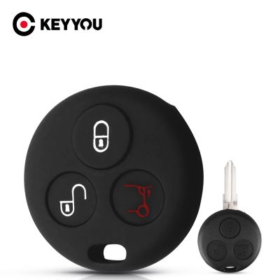 ❀ஐ KEYYOU 3 Button Silicone Car Key Case For Mercedes Benz SMART Fortwo 450 Forfour Roadster Remote Fob Cover