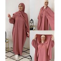 Hooded Abaya Jilbab for Women Ramadan Muslim Long Hijab Dress Khimar Prayer Garment Islamic Dubai Turkish Abayas WIthink hijab