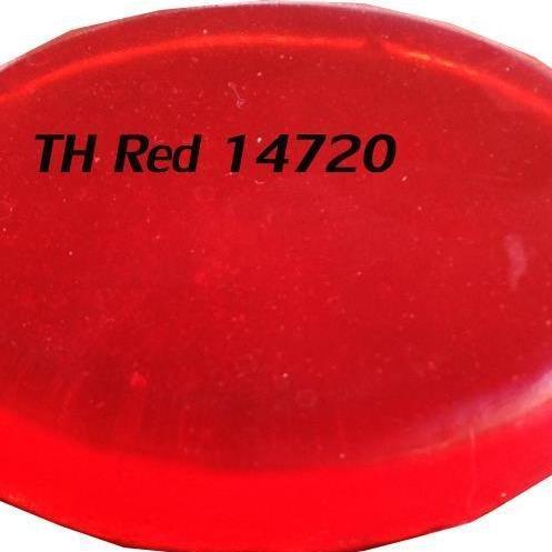 สีน้ำครอสเมติกสำหรับผสมในเบสสบู่ ให้สีแดงตามตัวอย่าง รหัสสีแดง 14720 (Red)บรรจุขวดละ 60 มล