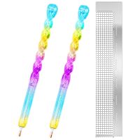 3Pcs Diamond Painting Drill Pen with Diamond Painting Tool Stainless Steel Ruler for Round Full Partial Drills