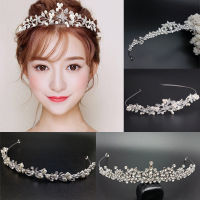 JK3U 1Pcs พรหมเครื่องประดับผมมงกุฎเจ้าสาวงานแต่งงาน Tiaras คริสตัลเพิร์ล Headpiece เครื่องประดับอุปกรณ์เสริม Fashion