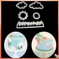 CHANFEN 5ชิ้น/เซ็ตพลาสติก Sugarcraft หญ้า/ดวงอาทิตย์/เมฆที่ตัดคุกกี้พิมพ์ทำเค้ก Fondant แม่พิมพ์ทำขนม