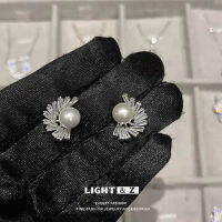 LIGHT &amp; Z สุทธิลมสีแดงสุภาพสตรีต่างหูสตั๊ด Bright High Carbon T Cubic Zirconia ต่างหูหอยเชลล์ Super Flash Jewelry