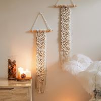 【hot】㍿☎♝  Macrame Wall Hanging Decoration Small Tapestry Boho Wedding Farmhouse Childrens Room Headboard Photo Props