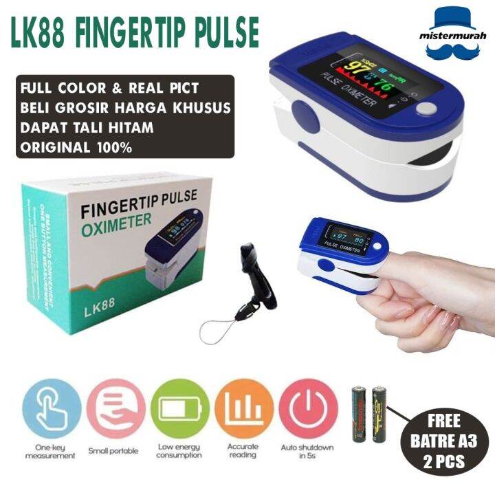 Bisa Cod Original Oximeter Fingertip Pulse Oxymeter Lk Spo Lcd Alat Ukur Oksigen Darah