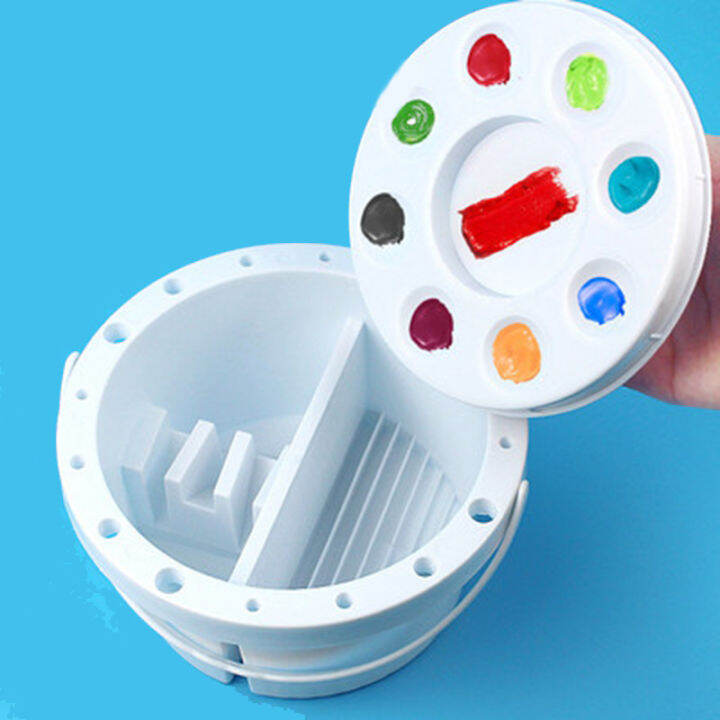 multifunction-3-in-1-pen-brush-washing-bucket-barrel-container-with-penholder-palette-for-watercolor-gouache-round-square-bucket