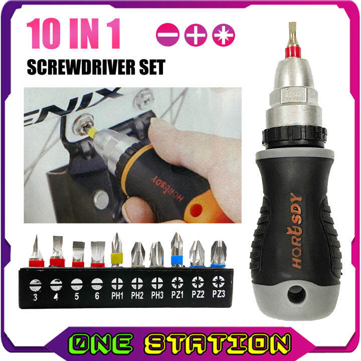 10 IN 1 RATCHET SCREWDRIVER SET Precision Handle Screwdriver Set Bit