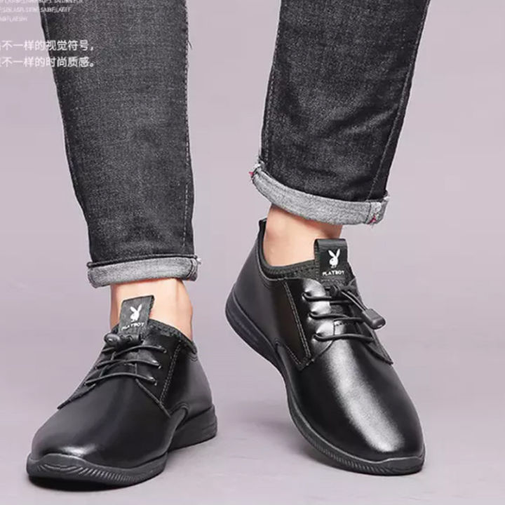 ส่งเร็วพิเศษ-รองเท้าหนังสีดำเวอร์ชั่นเกาหลี-รองเท้าทำงาน-รองเท้าลำลองหัวมน-39-44-รองเท้าแต่งงาน-รองเท้าหนังใส่ทำงาน