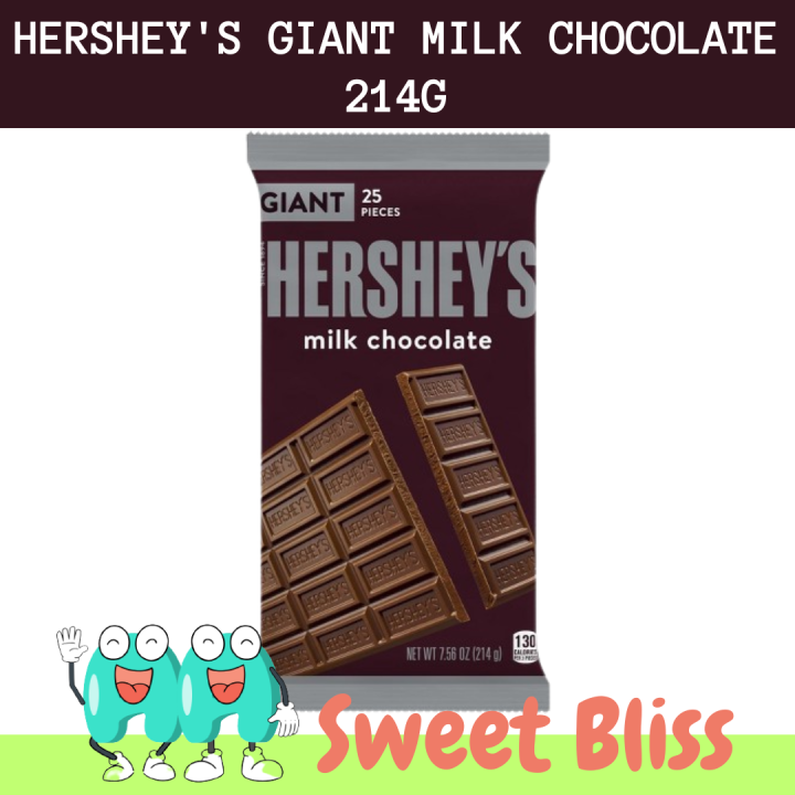 HERSHEY'S GIANT MILK CHOCOLATE 214G | MILK CHOCOLATE WITH ALMOND 208G | Lazada PH