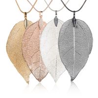 Rinhoo Fashion Long Sweater Chain Necklaces Ladies Girls Special Leaves Leaf Pendant Necklace Party Jewelry for Womens Gifts