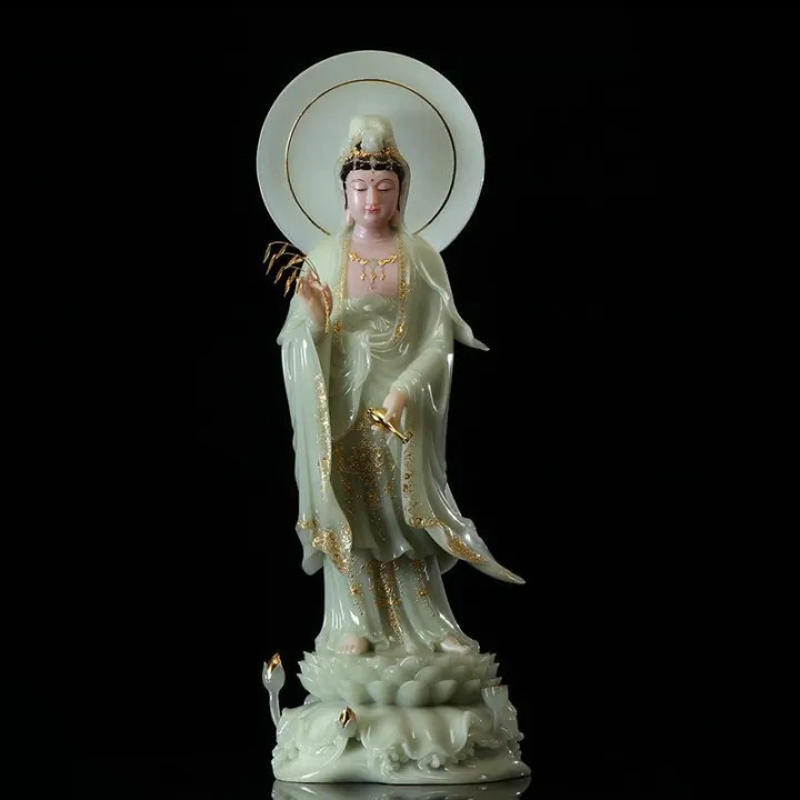 White Jade Buddha statue of the three saints in the west the great