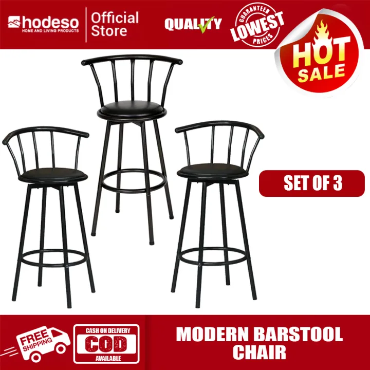 Hodeso Bar Stool Chair Crown Back, Metal High Chair For Bar