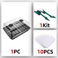 ต้นกล้า48หลุมนำกลับมาใช้ใหม่ได้สำหรับผักที่มีความชื้นถาดเริ่มต้นทรงโดมที่มีช่องระบายอากาศใช้โปสเตอร์โรงเพาะต้นไม้กระถาง