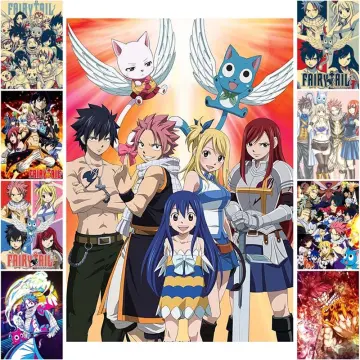  WV2173 Fairy Tail Characters Anime Manga Art 16x12 Print  Poster: Posters & Prints