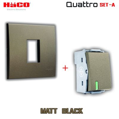 HACO ชุดหน้ากาก 1 ช่อง พร้อมสวิตช์ HACO รุ่น Quattro W1811 + W2711