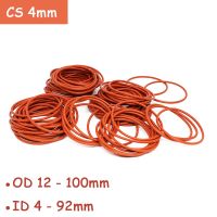 5/10/30 buah CS 4mm silikon cincin O merah kelas makanan OD 12-100mm VMQ cincin segel Gasket ID 4-92mm tahan air dan tahan panas