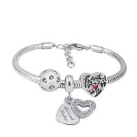 New Pandoraer Luxury Jewelry Gift Stainless Steel Moments Collection Love MOM Charms Bead Bangle Bracelet Birthday Gift