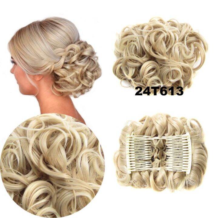 jeedou-updos-สังเคราะห์คลิปชิคนอนผมหยิกบนเส้นผมมวยผมสีเทาโบรมน์ผสมสีสไตล์วินเทจปิ่นปักผมแต่งงานผู้หญิง